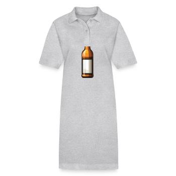 Beer Bottle Beer Drinking Symbol - Stanley/Stella PAIGER Organic Women’s Polo Dress - heather grey - Front