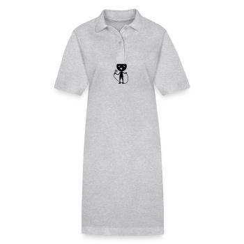 Chanteur avec micro - Robe polo bio PAIGER Stanley/Stella Femme - gris chiné - Devant