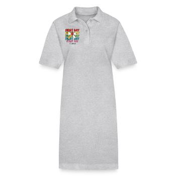 Back To School First Day Of School - Stanley/Stella PAIGER Organic Women’s Polo Dress - heather grey - Front