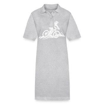 Mountain bikers Sports Mountain biking - Stanley/Stella PAIGER Organic Women’s Polo Dress - heather grey - Front