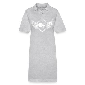 Tischtennis Ping pong Wappen - Stanley/Stella Frauen Bio-Polokleid PAIGER - Grau meliert - Vorne