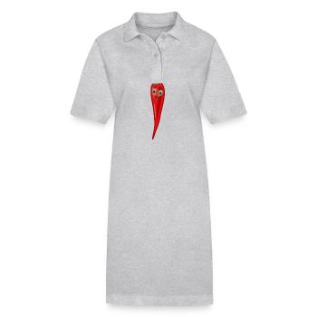 Chilischote Peperoni Küche Köche Koch - Stanley/Stella Frauen Bio-Polokleid PAIGER - Grau meliert - Vorne