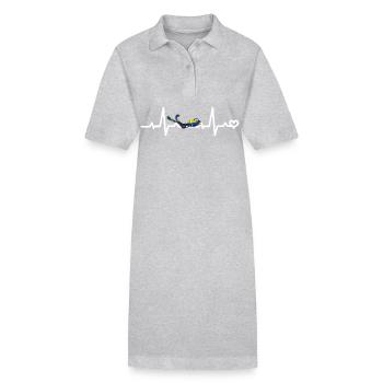 Diver Diving Heartbeat ECG Heart Line Heart - Stanley/Stella PAIGER Organic Women’s Polo Dress - black - Front