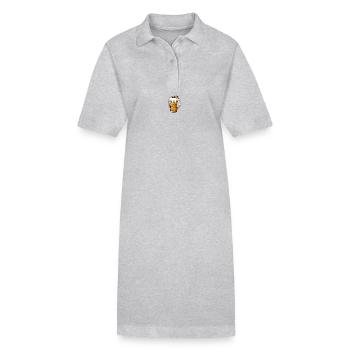 Chope de bière houblon - Robe polo bio PAIGER Stanley/Stella Femme - gris chiné - Devant