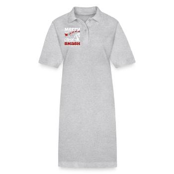 Christmas Badminton Merry Christ Smash - Stanley/Stella PAIGER Organic Women’s Polo Dress - heather grey - Front