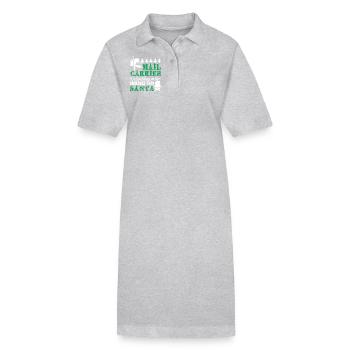Christmas Mail Carrier Delivering More Packages - Stanley/Stella PAIGER Organic Women’s Polo Dress - heather grey - Front