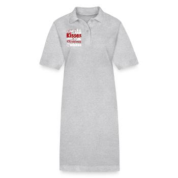 Christmas Wishes Candy Cane Kisses - Stanley/Stella PAIGER Organic Women’s Polo Dress - heather grey - Front