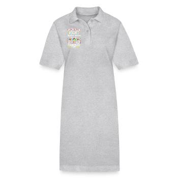 Autism Awareness Sister - Stanley/Stella PAIGER Organic Women’s Polo Dress - heather grey - Front