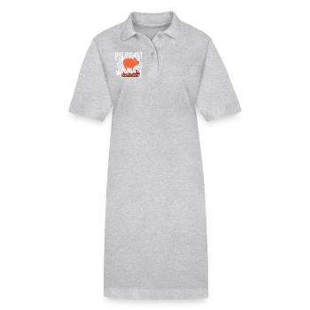 Funny Pig Roast Lovers - Stanley/Stella PAIGER Organic Women’s Polo Dress - heather grey - Front
