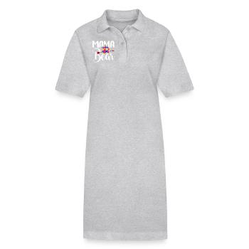 Autism Awareness Autism Mama Bear - Stanley/Stella PAIGER Organic Women’s Polo Dress - heather grey - Front