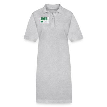 St Patrick's Day My Liver Is Irish - Stanley/Stella PAIGER Organic Women’s Polo Dress - heather grey - Front