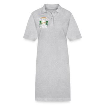 St Patrick's Day I Will Be Irish - Stanley/Stella PAIGER Organic Women’s Polo Dress - heather grey - Front