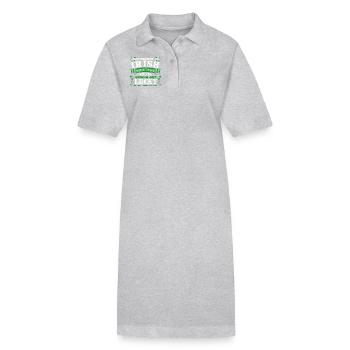 St Patrick's Day I am Lucky Irish - Stanley/Stella PAIGER Organic Women’s Polo Dress - heather grey - Front