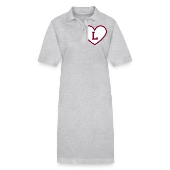 Lettre l cœur sport tendance bordeaux -idée cadeau - Robe polo bio PAIGER Stanley/Stella Femme - gris chiné - Devant