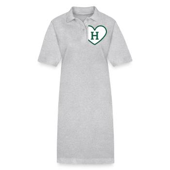 Lettre h cœur sport tendance vert - idée cadeau - Robe polo bio PAIGER Stanley/Stella Femme - gris chiné - Devant