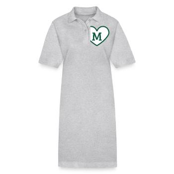 Lettre m cœur sport tendance vert - idée cadeau - Robe polo bio PAIGER Stanley/Stella Femme - gris chiné - Devant