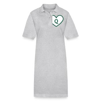 Lettre q cœur sport tendance vert - idée cadeau - Robe polo bio PAIGER Stanley/Stella Femme - gris chiné - Devant