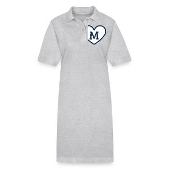 Lettre m cœur sport tendance bleu - idée cadeau - Robe polo bio PAIGER Stanley/Stella Femme - gris chiné - Devant