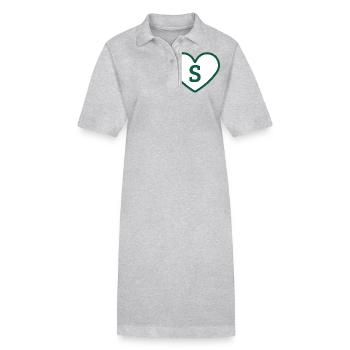 Lettre s cœur sport tendance vert - idée cadeau - Robe polo bio PAIGER Stanley/Stella Femme - gris chiné - Devant