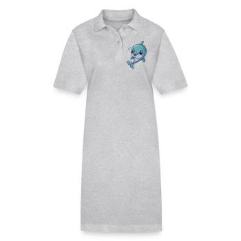 Fröhlicher Delfin Unter Wasser - Stanley/Stella Frauen Bio-Polokleid PAIGER - Grau meliert - Vorne
