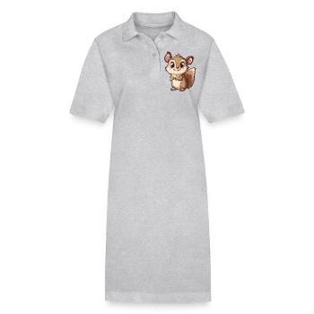 Tamia mignon avec de grands yeux - Robe polo bio PAIGER Stanley/Stella Femme - gris chiné - Devant