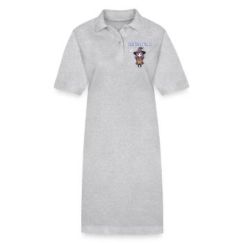 This witch votes - Stanley/Stella PAIGER Organic Women’s Polo Dress - heather grey - Front