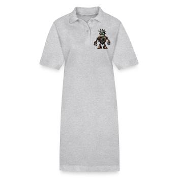 Steampunk robot - Stanley/Stella PAIGER Organic Women’s Polo Dress - heather grey - Front