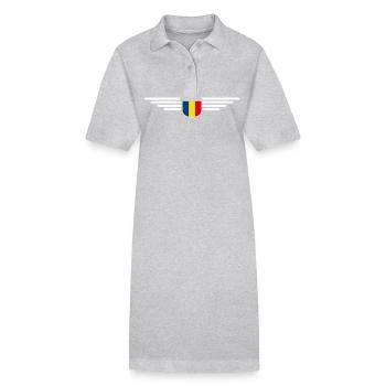 Bukarest T Shirt für Rumänien Fans Outfit - Stanley/Stella Frauen Bio-Polokleid PAIGER - Grau meliert - Vorne