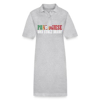 Portugal portugais - Robe polo bio PAIGER Stanley/Stella Femme - gris chiné - Devant