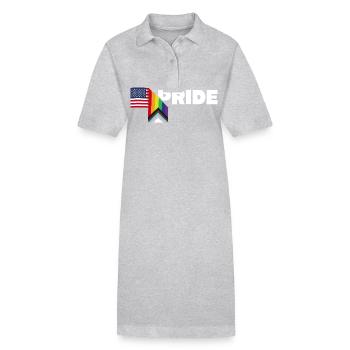 Stolzer Verbündeter und stolzer Patriot - LGBT schwul lesbisch - Stanley/Stella Frauen Bio-Polokleid PAIGER - Grau meliert - Vorne