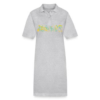 Été - soleil - vacances - bonne humeur - Robe polo bio PAIGER Stanley/Stella Femme - gris chiné - Devant
