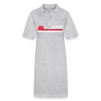 Beppu Japan Vintage Retro Design für Onsen Liebhaber - Stanley/Stella Frauen Bio-Polokleid PAIGER - Grau meliert - Vorne
