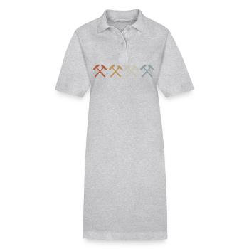 Vintage Bergbau - Glück auf - Kohlegrube - Stanley/Stella Frauen Bio-Polokleid PAIGER - Grau meliert - Vorne