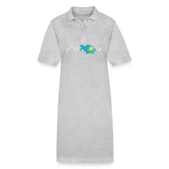Kasachen Herzschlag Kasachstan - Stanley/Stella Frauen Bio-Polokleid PAIGER - Grau meliert - Vorne