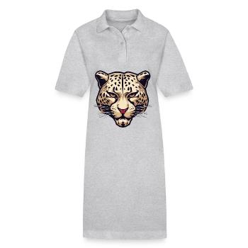 Leopard / Gepard / Tier / Animal Print / Muster - Stanley/Stella Frauen Bio-Polokleid PAIGER - Grau meliert - Vorne