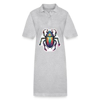 Skarabäus / Mystik / Ägyptische Symbolik / Antik - Stanley/Stella Frauen Bio-Polokleid PAIGER - Grau meliert - Vorne