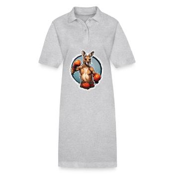Känguru / Tier / Australien / Beuteltier / Outback - Stanley/Stella Frauen Bio-Polokleid PAIGER - Grau meliert - Vorne