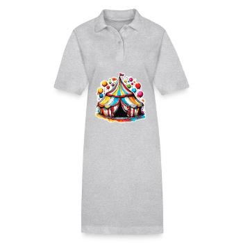 Circus tent / Circus ring / Entertainment / Artists - Stanley/Stella PAIGER Organic Women’s Polo Dress - heather grey - Front