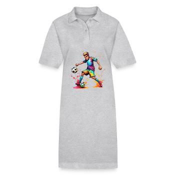 Fußballer / Fußball / Spielfeld / Mannschaft - Stanley/Stella Frauen Bio-Polokleid PAIGER - Grau meliert - Vorne