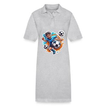 Fußballer / Fußball / Spielfeld / Mannschaft - Stanley/Stella Frauen Bio-Polokleid PAIGER - Grau meliert - Vorne