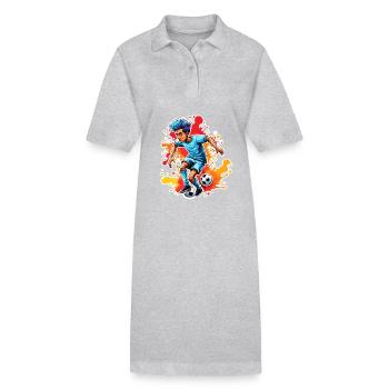 Fußballer / Fußball / Spielfeld / Mannschaft - Stanley/Stella Frauen Bio-Polokleid PAIGER - Grau meliert - Vorne