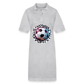 Football / Jeu / Ballon / Terrain / Tir - Robe polo bio PAIGER Stanley/Stella Femme - gris chiné - Devant