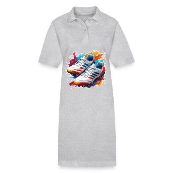 Football / Jeu / Chaussure / Terrain / Tir - Robe polo bio PAIGER Stanley/Stella Femme - gris chiné - Devant