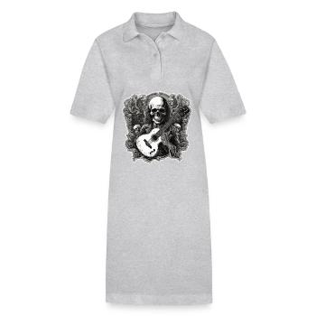 Rock n roll / Guitare / Musique / Instrument - Robe polo bio PAIGER Stanley/Stella Femme - gris chiné - Devant