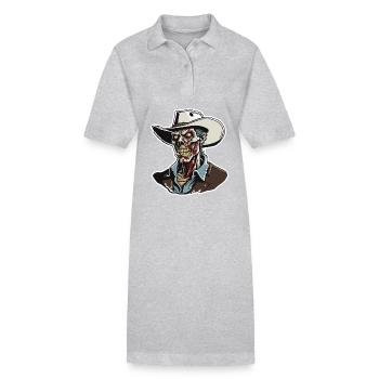 Cowboy / Far West / Désert / Lasso / Rodéo - Robe polo bio PAIGER Stanley/Stella Femme - gris chiné - Devant