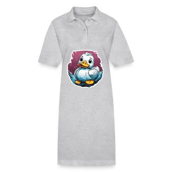 Canard en caoutchouc / canard en caoutchouc / eau / baignoire - Robe polo bio PAIGER Stanley/Stella Femme - gris chiné - Devant