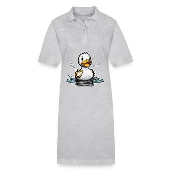 Canard en caoutchouc / canard en caoutchouc / eau / baignoire - Robe polo bio PAIGER Stanley/Stella Femme - gris chiné - Devant