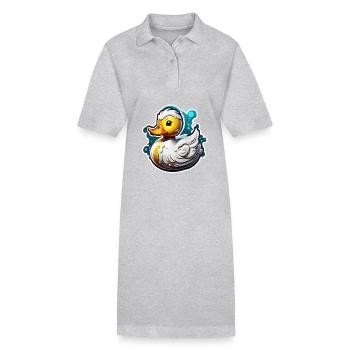 Canard en caoutchouc / canard en caoutchouc / eau / baignoire - Robe polo bio PAIGER Stanley/Stella Femme - gris chiné - Devant