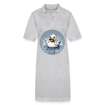 Canard en caoutchouc / canard en caoutchouc / eau / baignoire - Robe polo bio PAIGER Stanley/Stella Femme - gris chiné - Devant