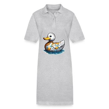 Canard en caoutchouc / canard en caoutchouc / eau / baignoire - Robe polo bio PAIGER Stanley/Stella Femme - gris chiné - Devant
